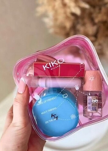  Beden pembe Renk Kiko makyaj çantası sıfır ürün etiketli