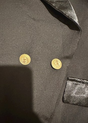 Tek kollu Düğmeli Siyah Uzun Kadın elbise - Görsel 5