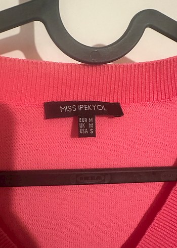 İpekyol Pembe V Yaka Kadın Pamuklu Salaş Kazak - Görsel 2