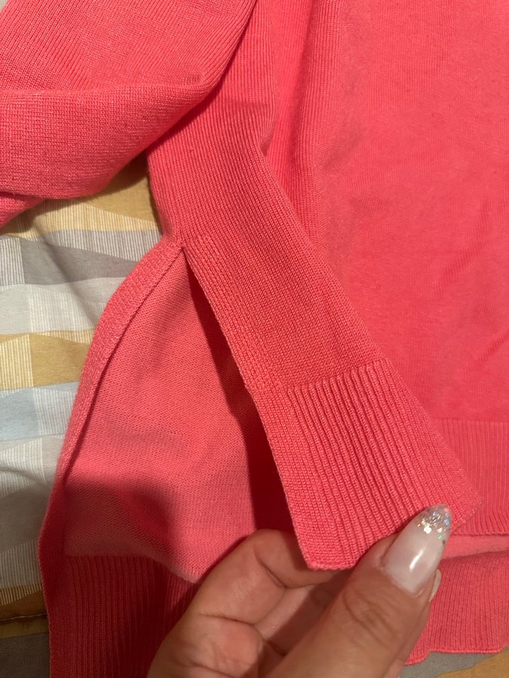 İpekyol Pembe V Yaka Kadın Pamuklu Salaş Kazak - Görsel 4