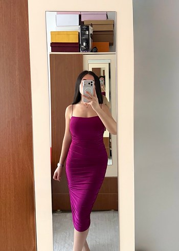 Askılı Midi Elbise - Görsel 5