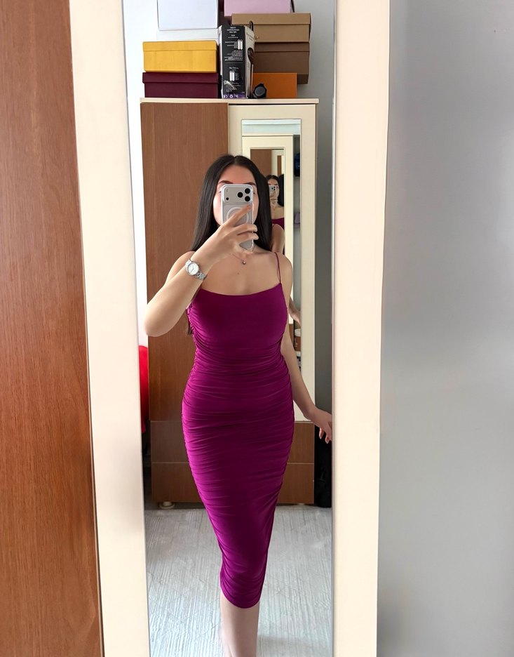 Askılı Midi Elbise - Görsel 3