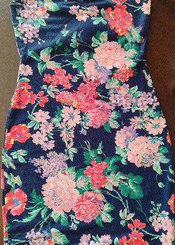 Mavi Kot Kısa Askılı Tulum&straplezbelbise - Görsel 8