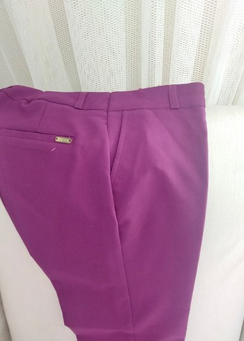 40 Beden Mor Regular Fit Kadın Kumaş Pantolon