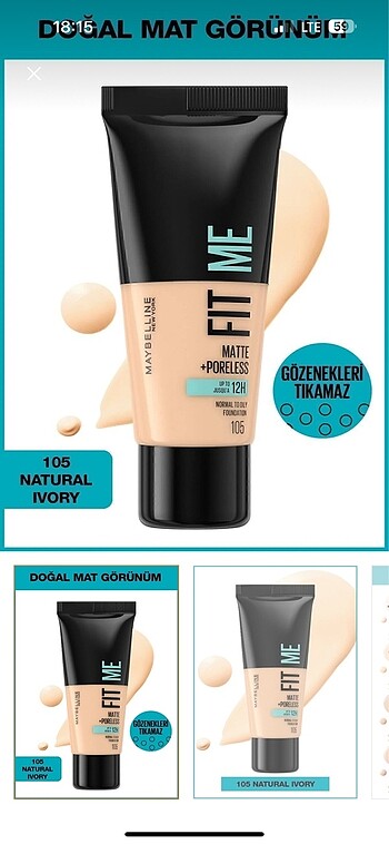 Fit me 105 numara fondöten hiç açılmamış