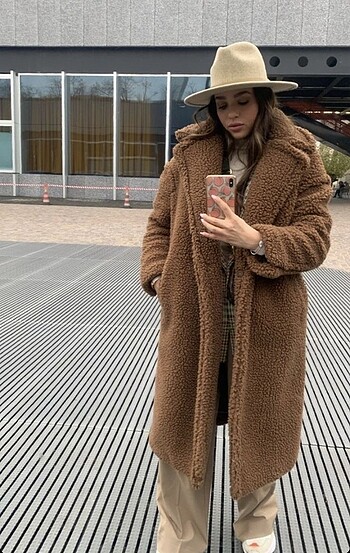 m Beden kahverengi Renk Mango teddy pelus kaban
