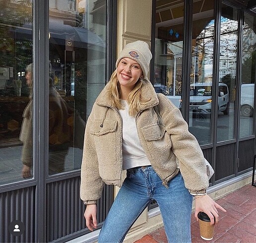 Zara peluş mont