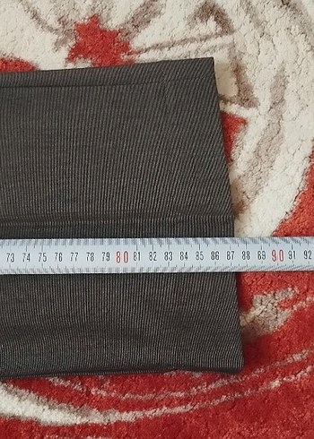 Gri Kadın Kumaş Pantolon, Kemerli, Normal Boy - Görsel 2