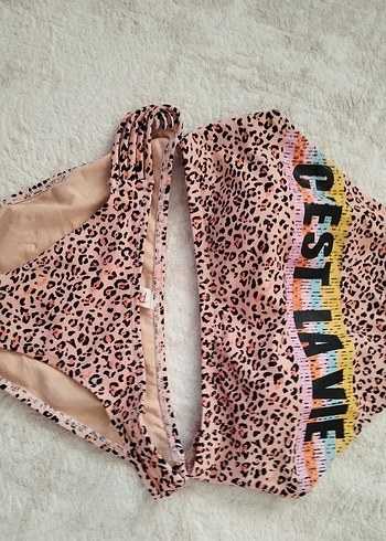 pudra Leopar Desenli Mini Bikini Takımı