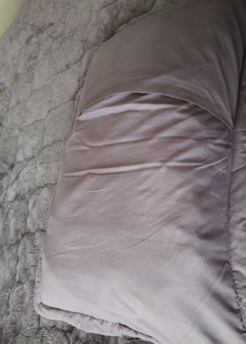 Koyu Mor kadife Desenli Yatak Örtüsü - Görsel 6