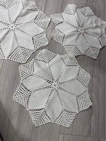 3 lü dantel sehpa örtüsü - Görsel 2