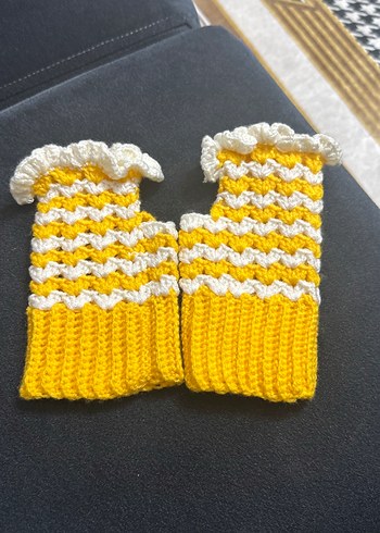 Renkli Örgü Bohem Kadın Eldiveni - Görsel 2