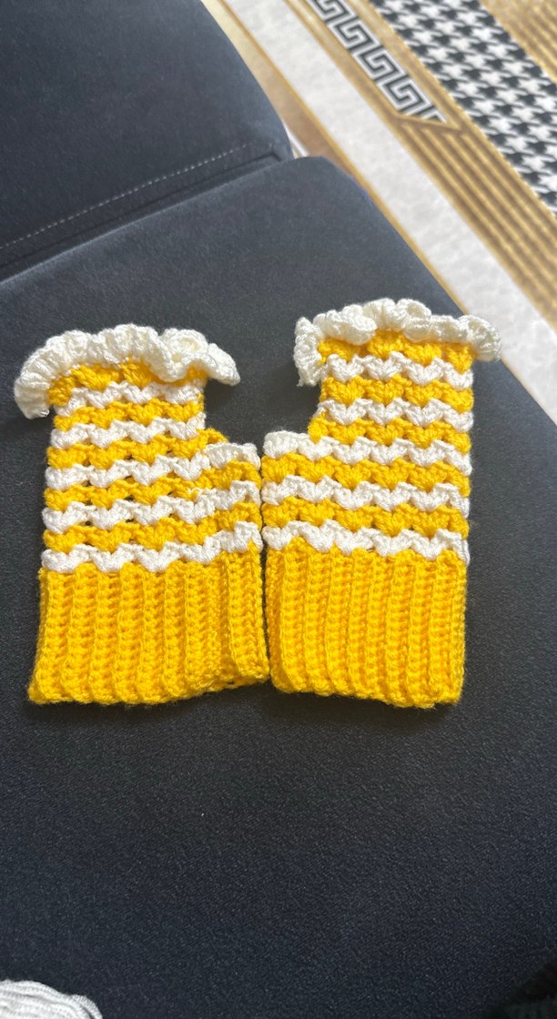 Renkli Örgü Bohem Kadın Eldiveni - Görsel 2