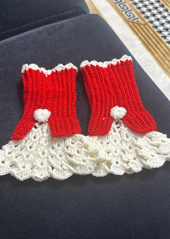 Kırmızı Örgü Kadın Eldiveni - Görsel 2