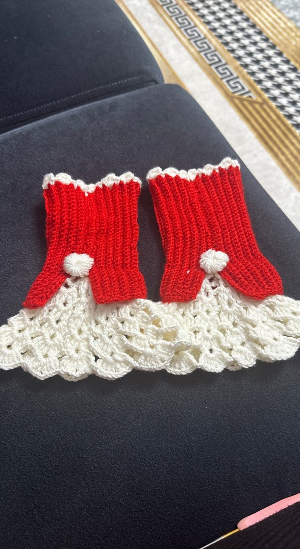 Kırmızı Örgü Kadın Eldiveni - Görsel 3