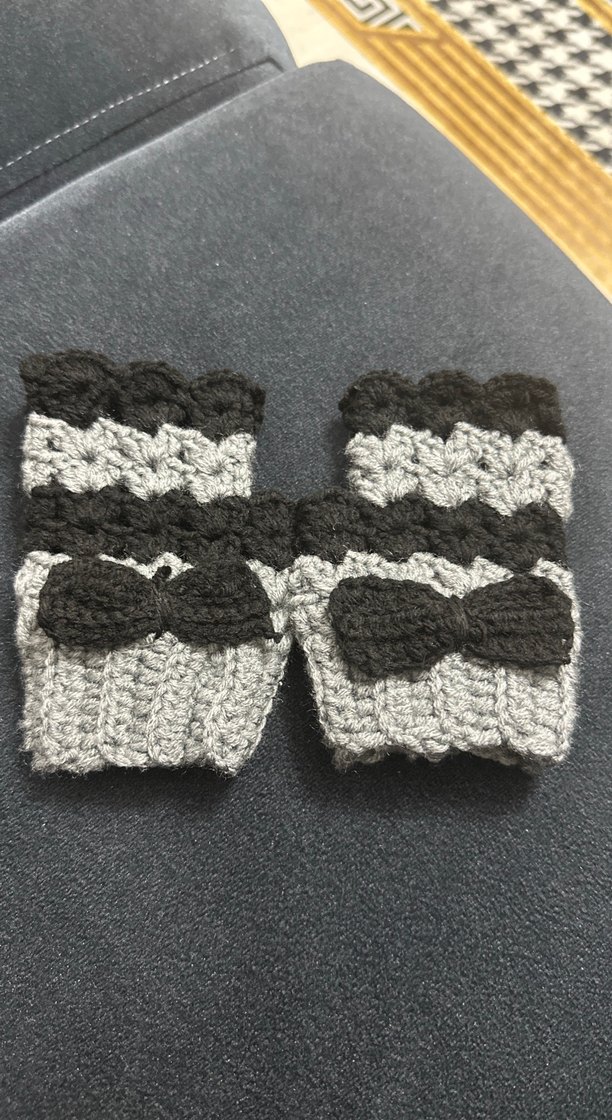 Gri Örgü çocuk Eldivenleri - Görsel 2