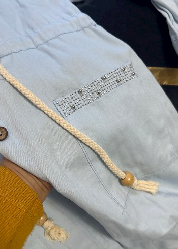 Uzun Denim Kadın Ceket - Görsel 3