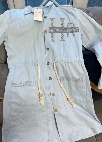 Uzun Denim Kadın Ceket - Görsel 2