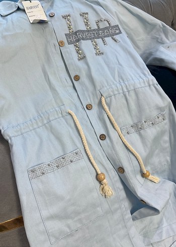 Uzun Denim Kadın Ceket - Görsel 5