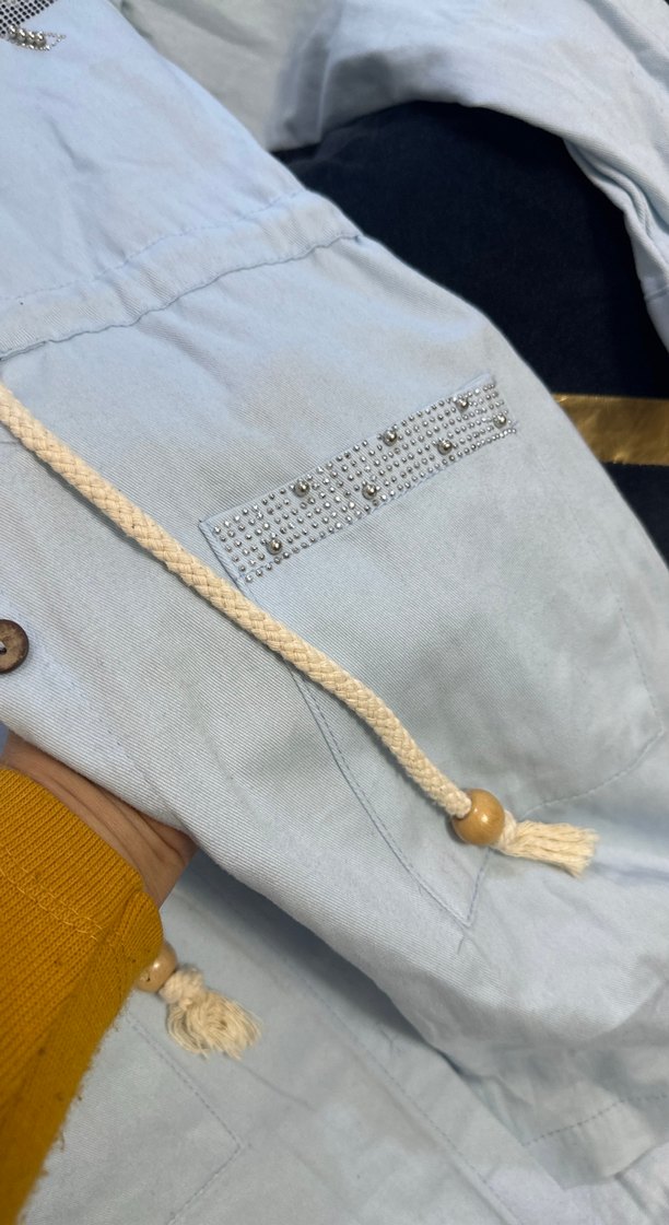 Uzun Denim Kadın Ceket - Görsel 3