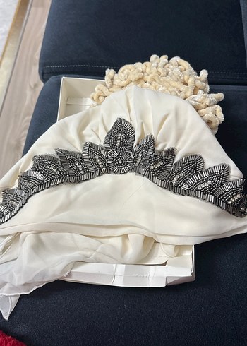 Boncuk İşlemeli Beyaz Bohem Gelin Aksesuarı - Görsel 2