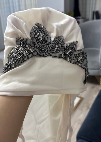 Boncuk İşlemeli Beyaz Bohem Gelin Aksesuarı - Görsel 3