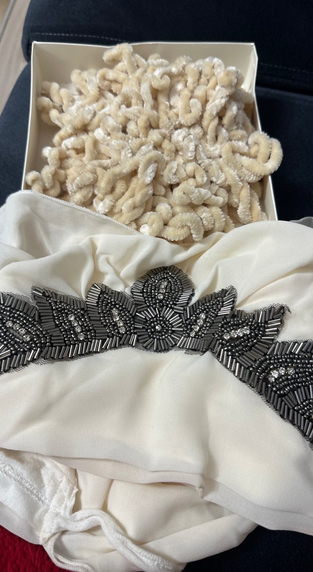 Boncuk İşlemeli Beyaz Bohem Gelin Aksesuarı - Görsel 4