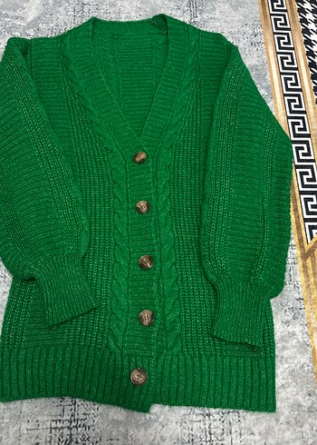 Yeşil Örgü Kadın Hırka - Görsel 4