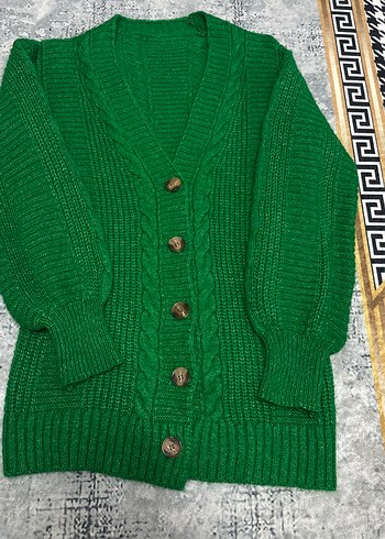 Yeşil Örgü Kadın Hırka - Görsel 3