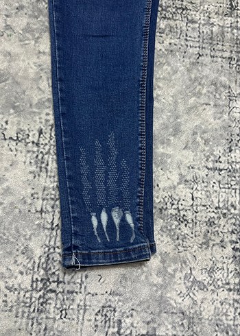 Kadın Mavi Denim Regular Fit Uzun Kot Pantolon - Görsel 4