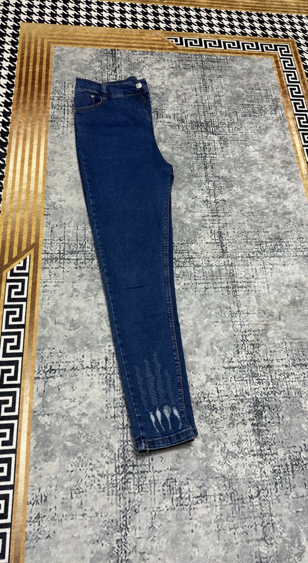 Kadın Mavi Denim Regular Fit Uzun Kot Pantolon - Görsel 2