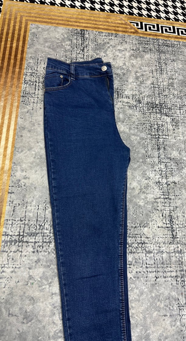 Kadın Mavi Denim Regular Fit Uzun Kot Pantolon - Görsel 5