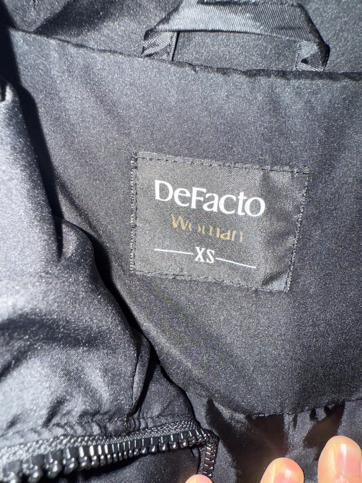 Düğmeli Siyah Kadın Kışlık Mont - Görsel 3