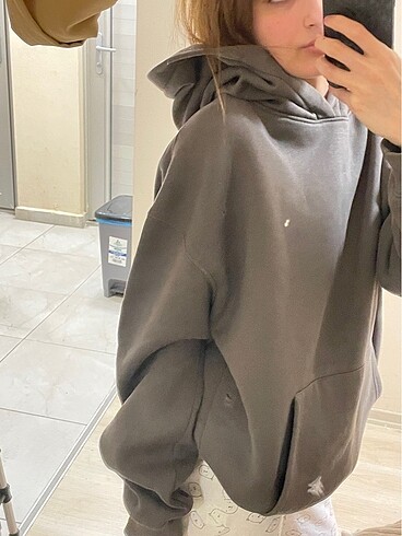 m Beden gri Renk TRENDİZ Antransit oversize sweatshirt