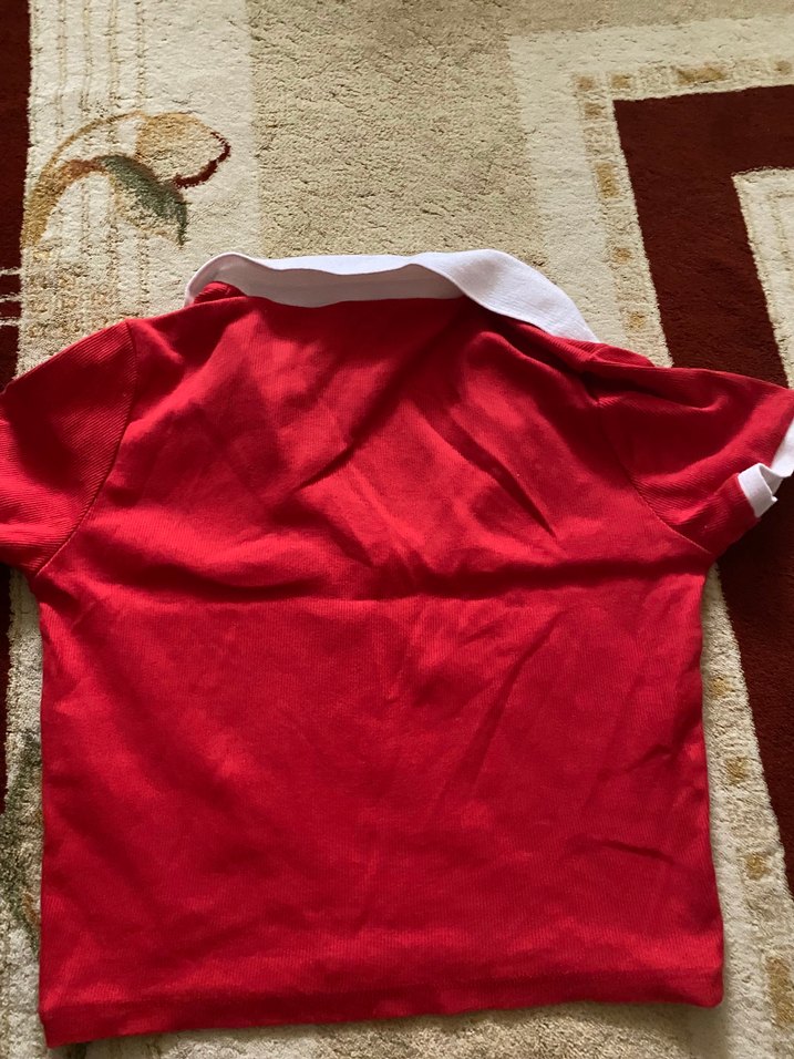 Polo yaka crop bluz - Görsel 3