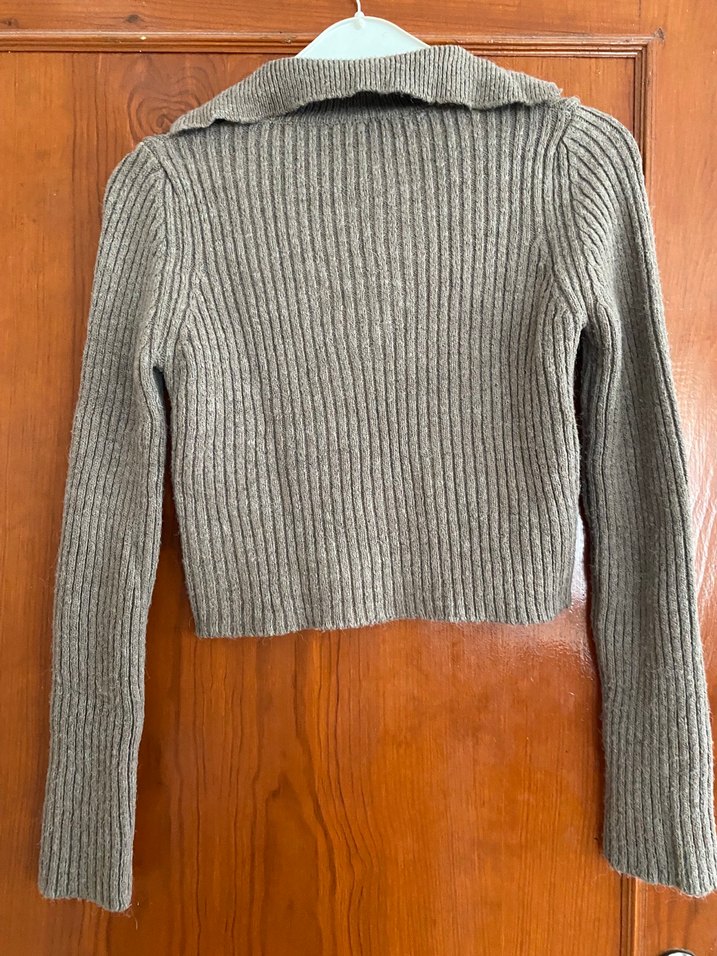 V Yaka Triko Kadın Kazak - Görsel 4