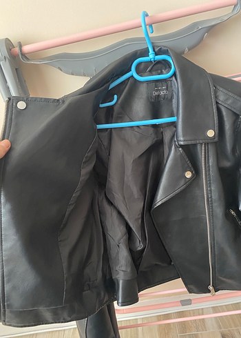 Defacto Kadın Siyah Deri Biker Ceket