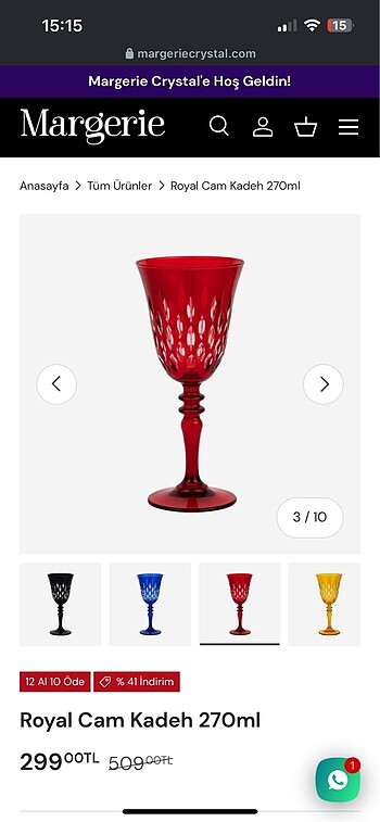 el yapımı kristal kırmızı kadeh