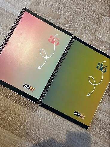2 adet çizgili ve kareli 80 yaprak GIPTA DEFTER
