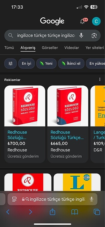 redhouse sıfır sözlük