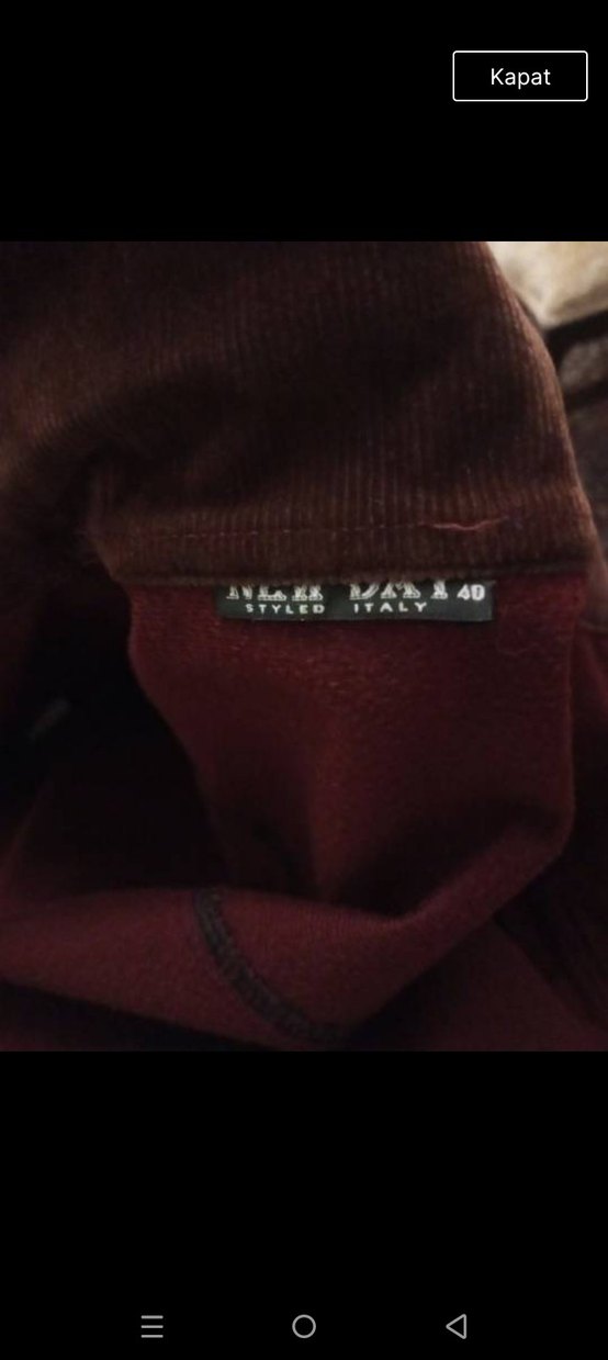 Kahverengi kırmızı kadife ceket kadın - Görsel 2