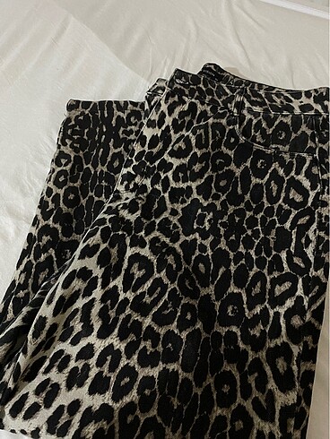 Leopar desenli mom jean