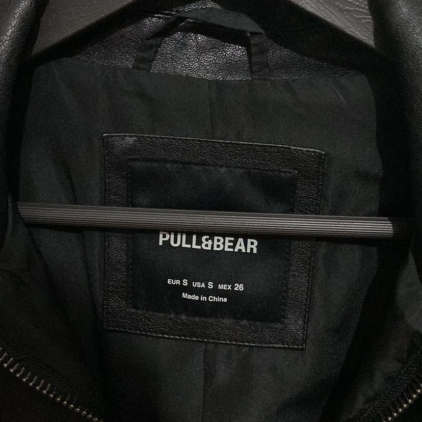 Siyah Deri Biker Ceket - Pull&Bear - Görsel 2