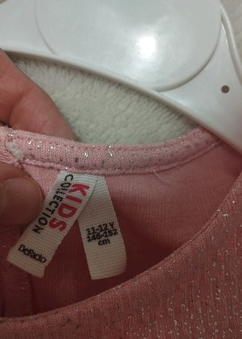 Kız Çocuk Pudra kısa Kollu Elbise - Görsel 3