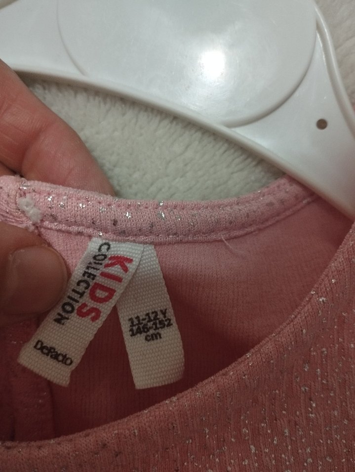 Kız Çocuk Pudra kısa Kollu Elbise - Görsel 3