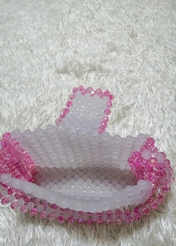  Beden Pembe Boncuk İşlemeli Kadın Çanta