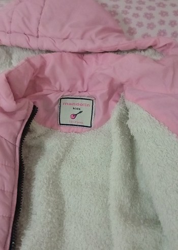 Kız Çocuk Kapüşonlu Pembe Fermuarlı Mont - Görsel 2