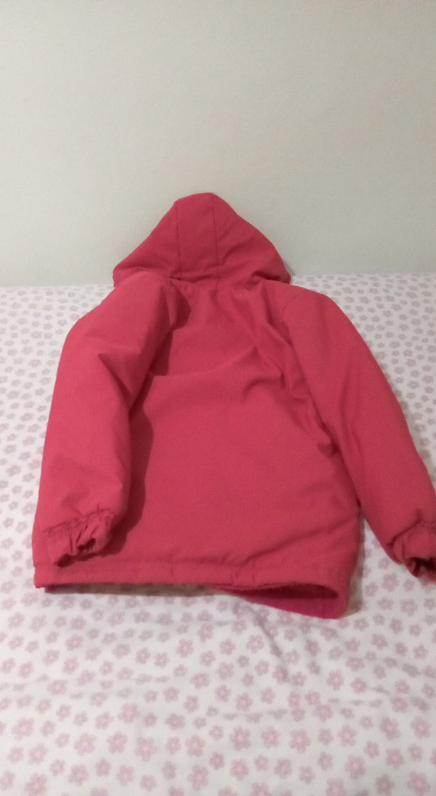 Kız Çocuk Pembe Kapüşonlu Fermuarlı Mont - Görsel 3