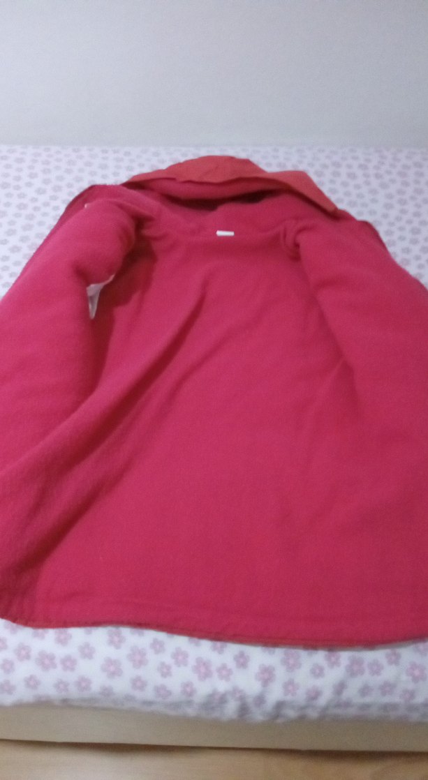 Kız Çocuk Pembe Kapüşonlu Fermuarlı Mont - Görsel 2