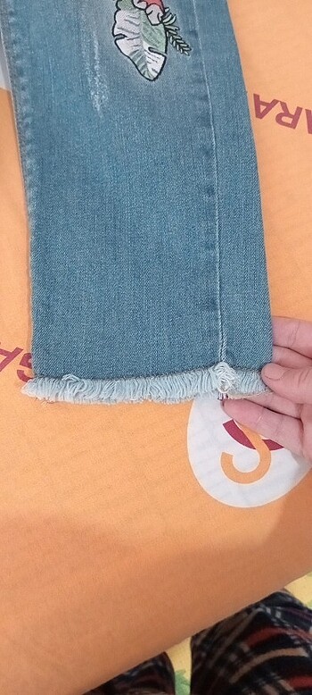 8 Yaş Beden mavi Renk Kiz cocuk kot pantalon